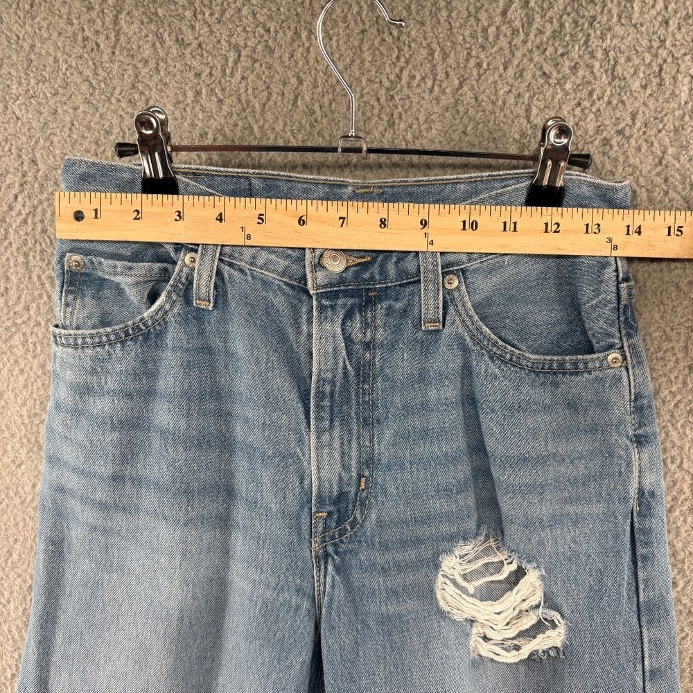 Levi’s 94 Baggy Jeans Size 26 Light Wash Distressed Straight Leg - Picture 6 of 15